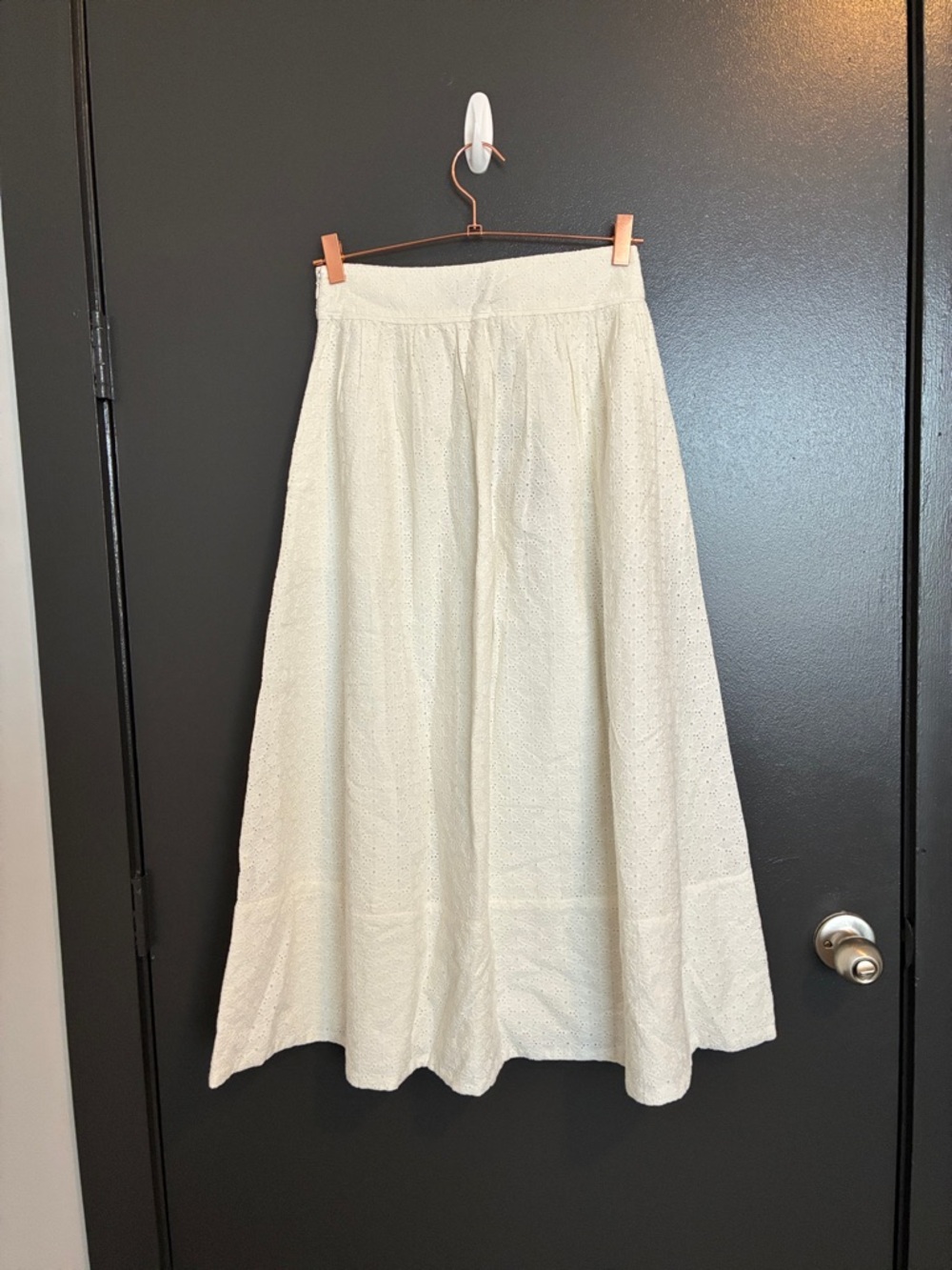 NWT PAIGE Ojai Cream Eyelet A-Line Maxi Skirt Sz 2 - Picture 9 of 11